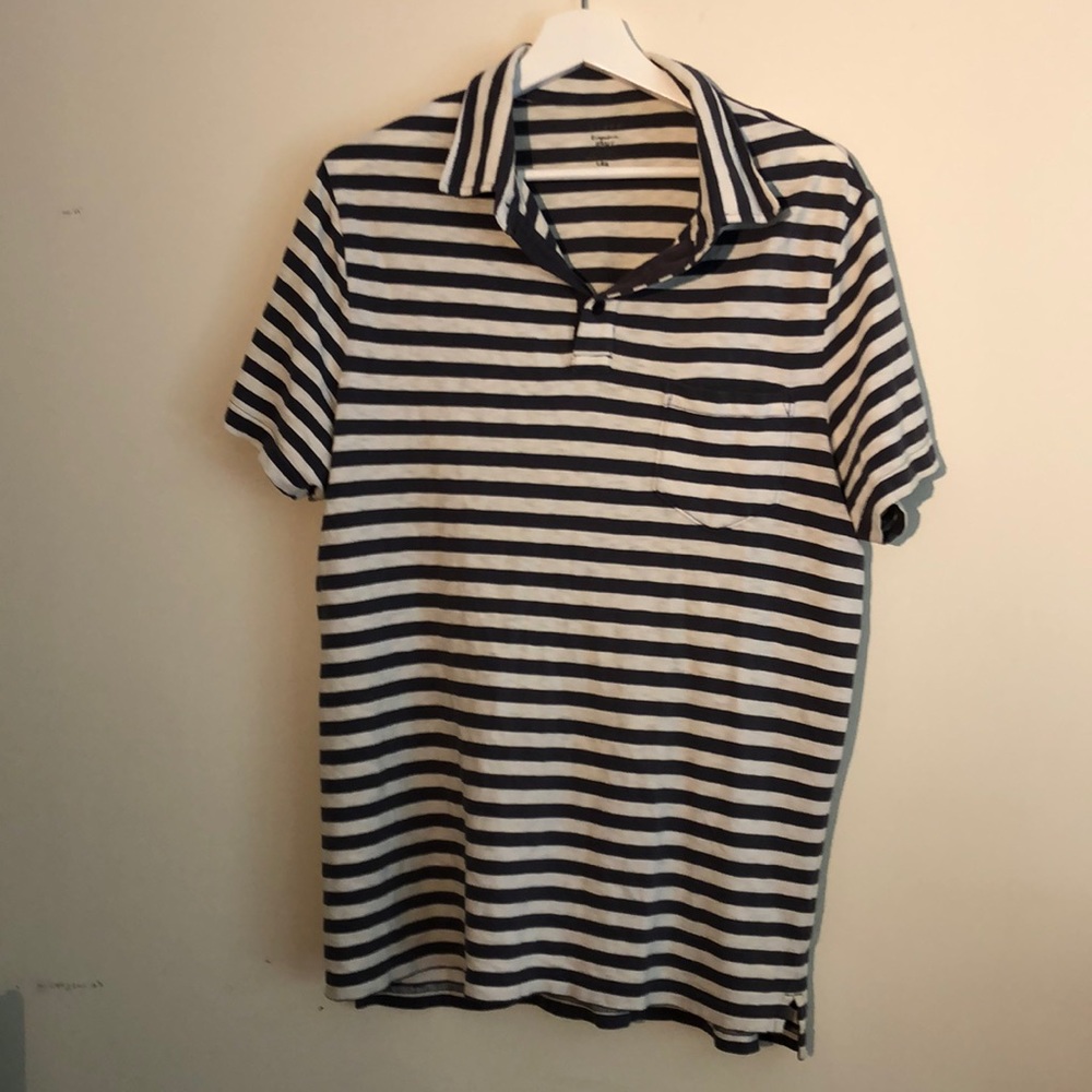 J. Crew striped polo size L